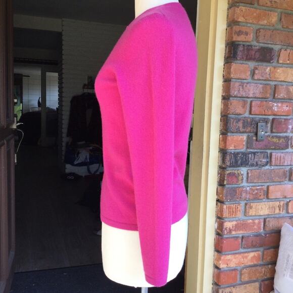 Lord & Taylor Dark Pink Cashmere Cardigan XS - Picture 2 of 4